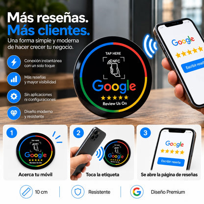 Tarjeta NFC Redonda Negra