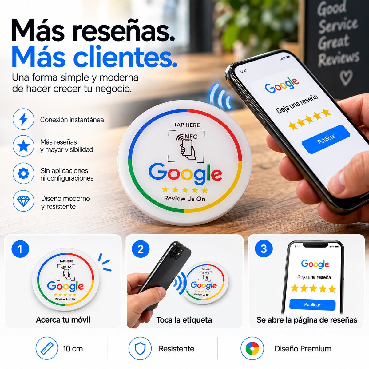 Tarjeta NFC Redonda Blanca